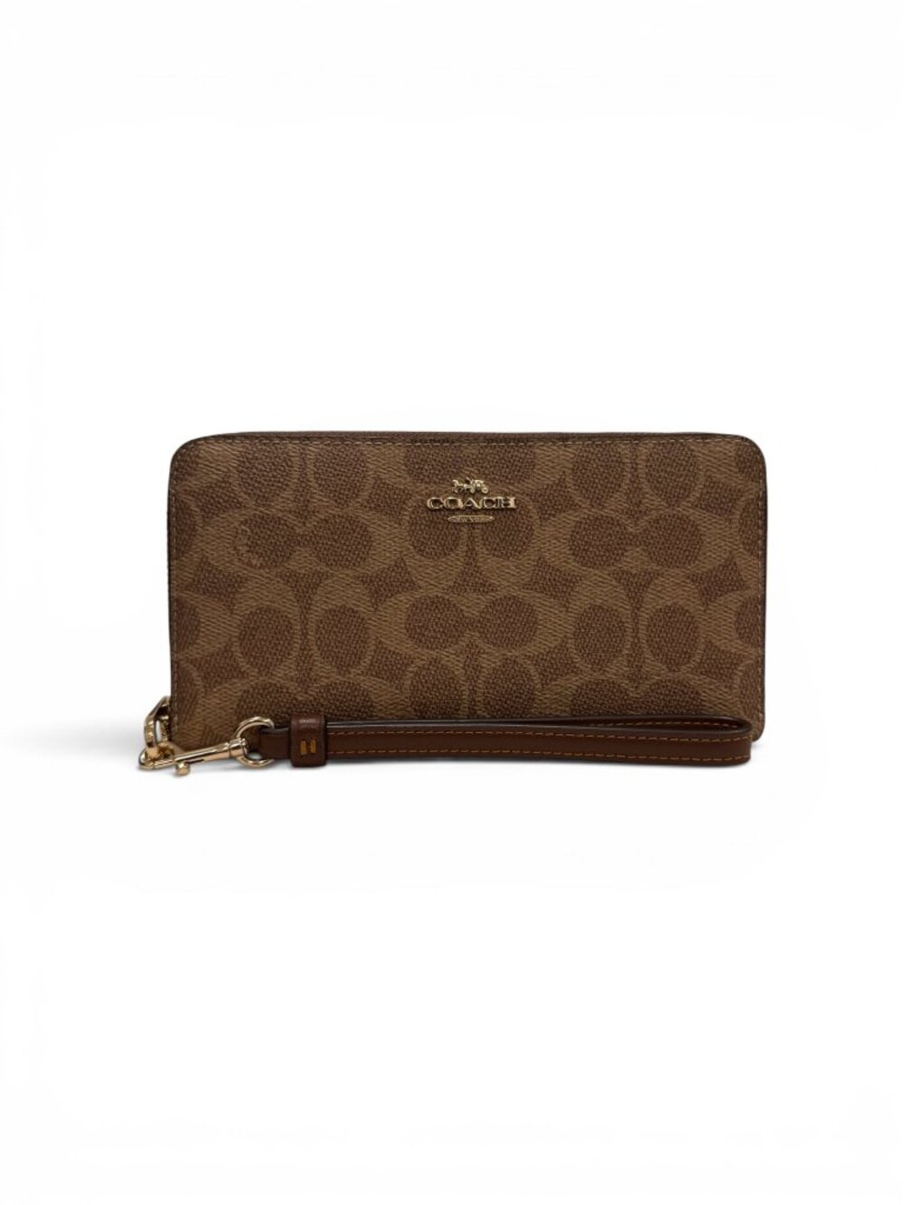 NWT Coach Long Zip Around Wallet CW778 Signature Canvas,Tan/Brown